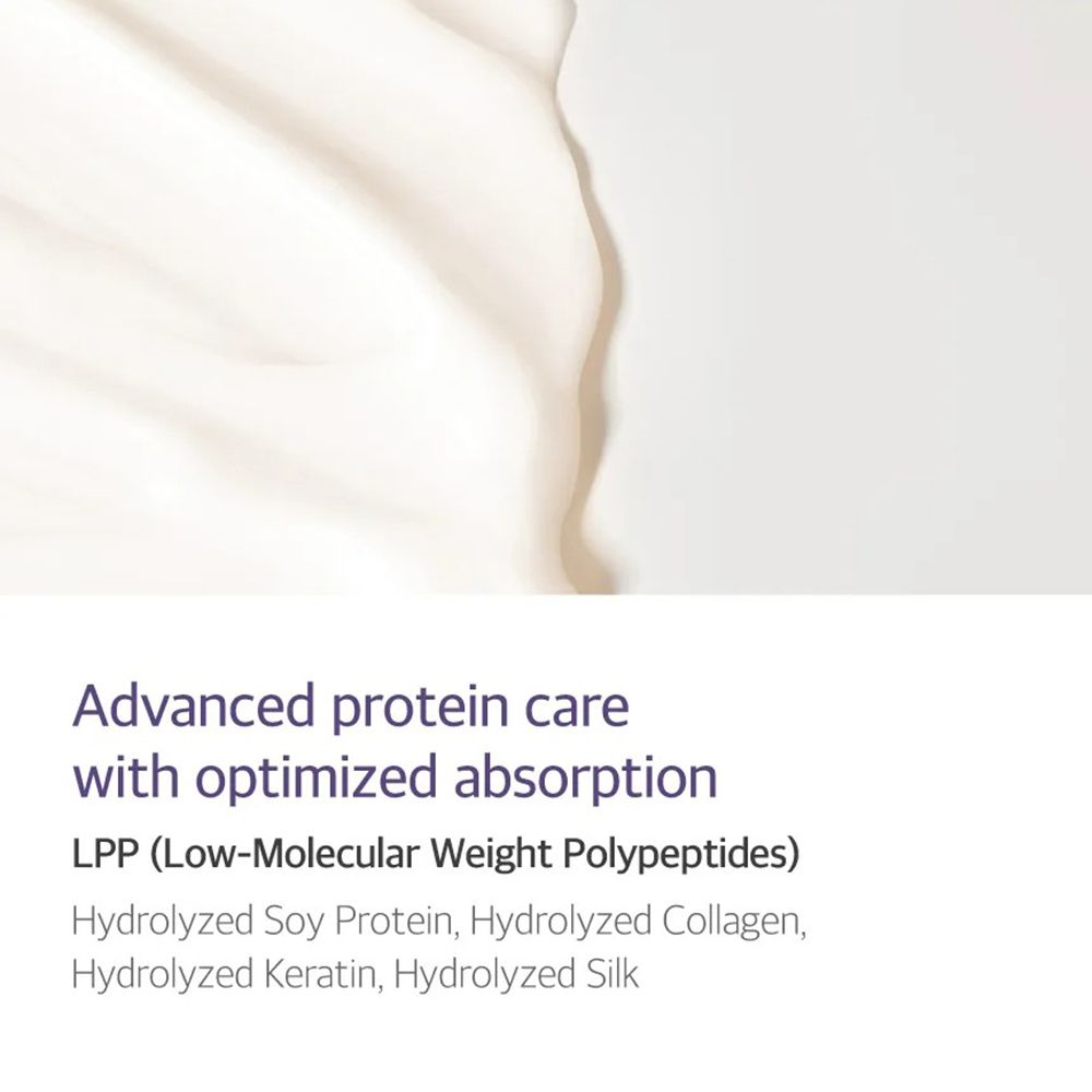 Text über Advanced Protein Care. Enthält LPP (Low-Molecular Weight Polypeptides): Hydrolyzed Soy Protein, Collagen, Keratin, Silk.