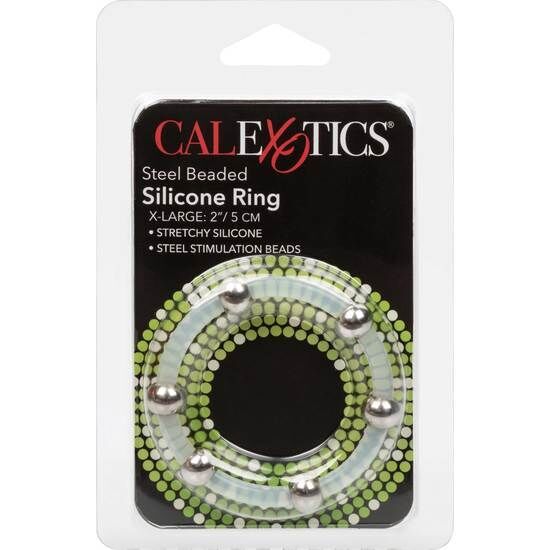 Calex steel beaded silicone ring xl
