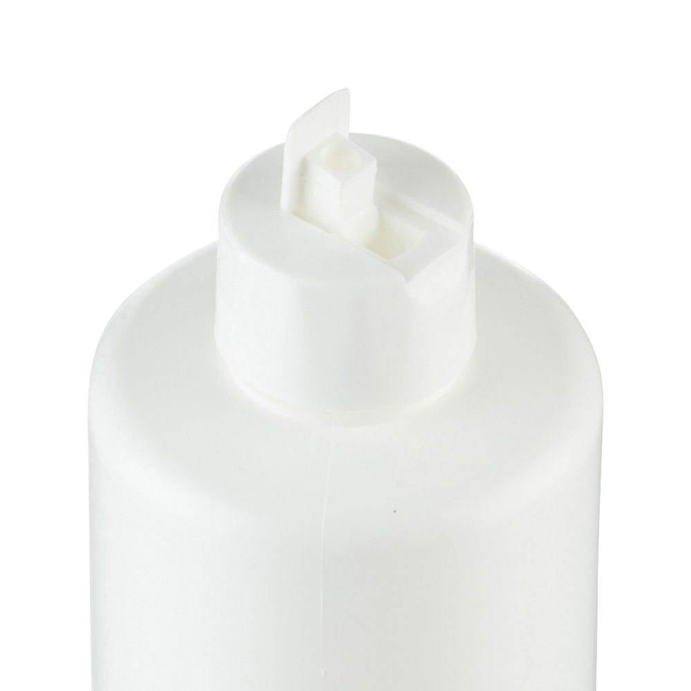 Nahaufnahme des weißen Spenderverschlusses einer Flasche mit Epi-Med Gel.