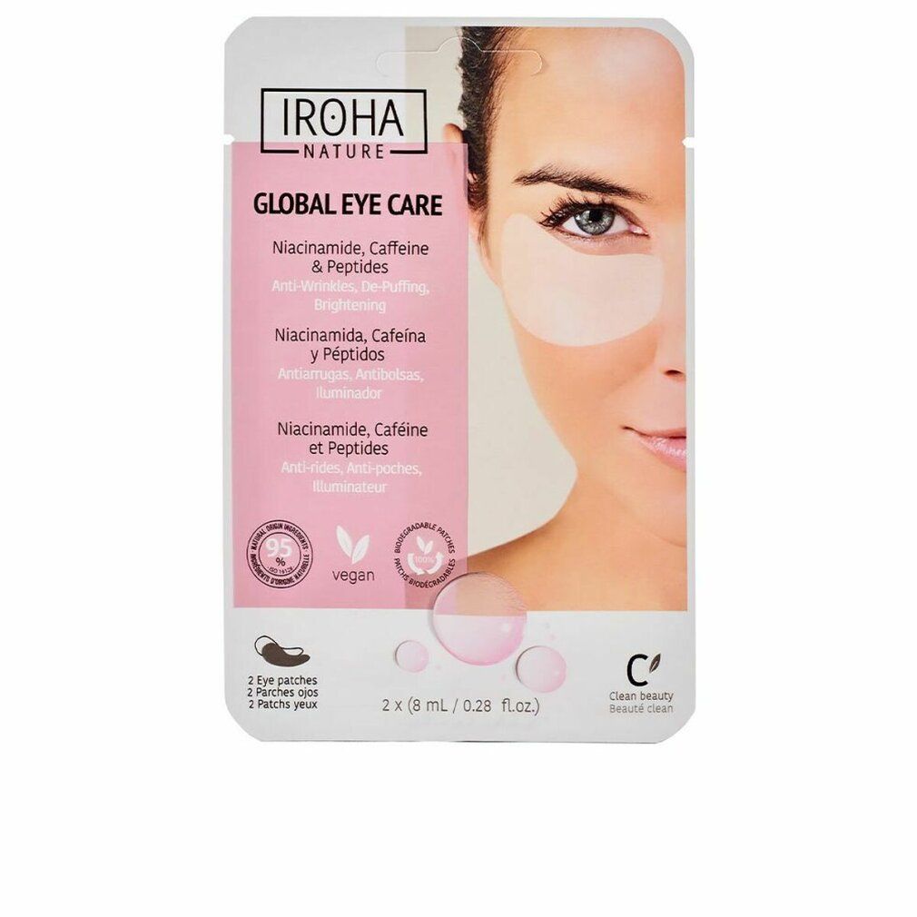Iroha Nature Global Eye Care: Zwei Augenpads mit Niacinamid, Koffein und Peptiden.