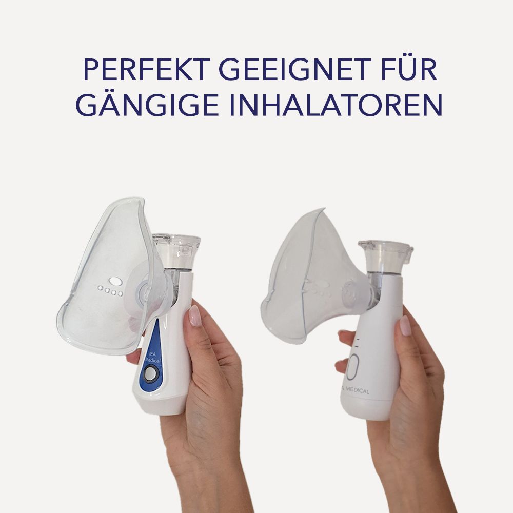 IEA Medical Inhalator + Kochsalzlösung + Ersatzmasken für Kinder und Erwachsene