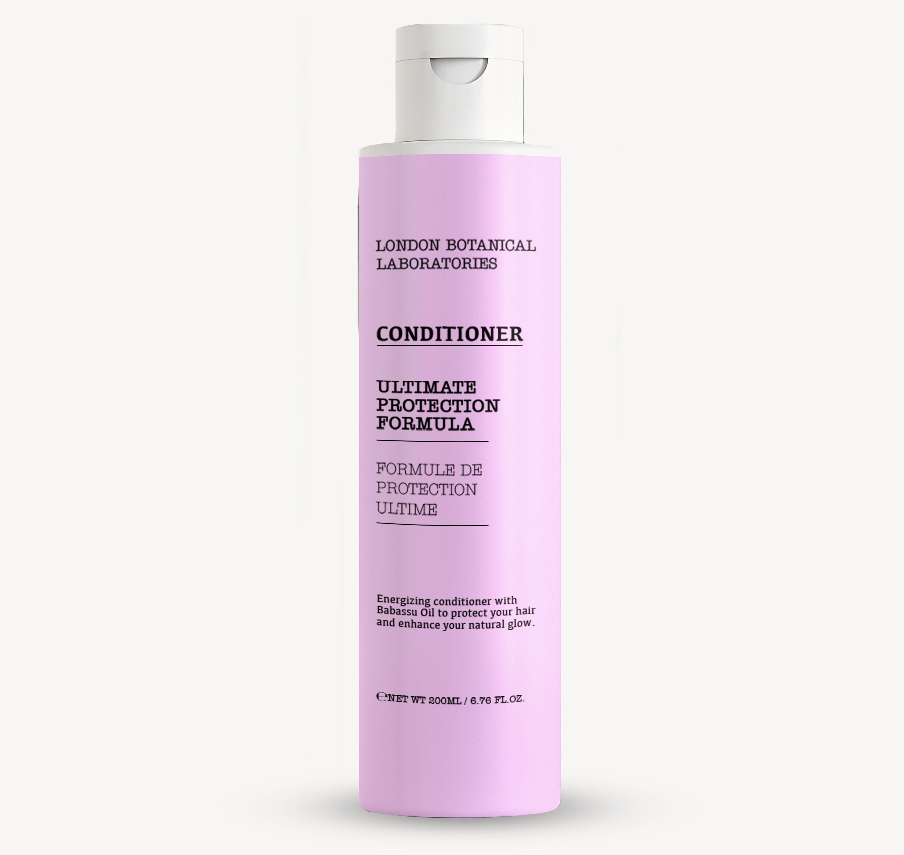 London Botanical Laboratories Conditioner Ultimate Protection Formula in einer hellrosa Flasche.