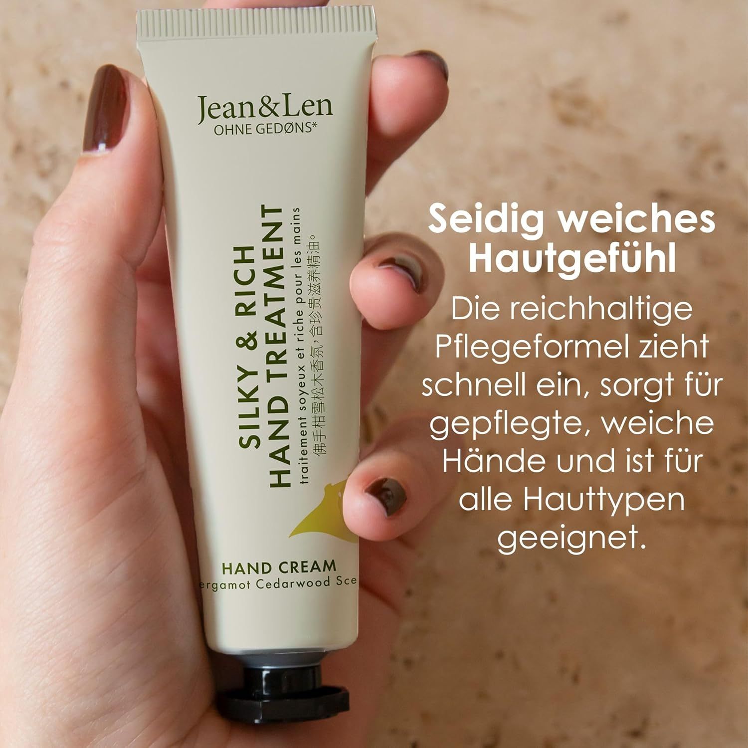 Jean & Len Mini Silky & Rich Hand Treatment Bergamot & Cedarwood Handcreme