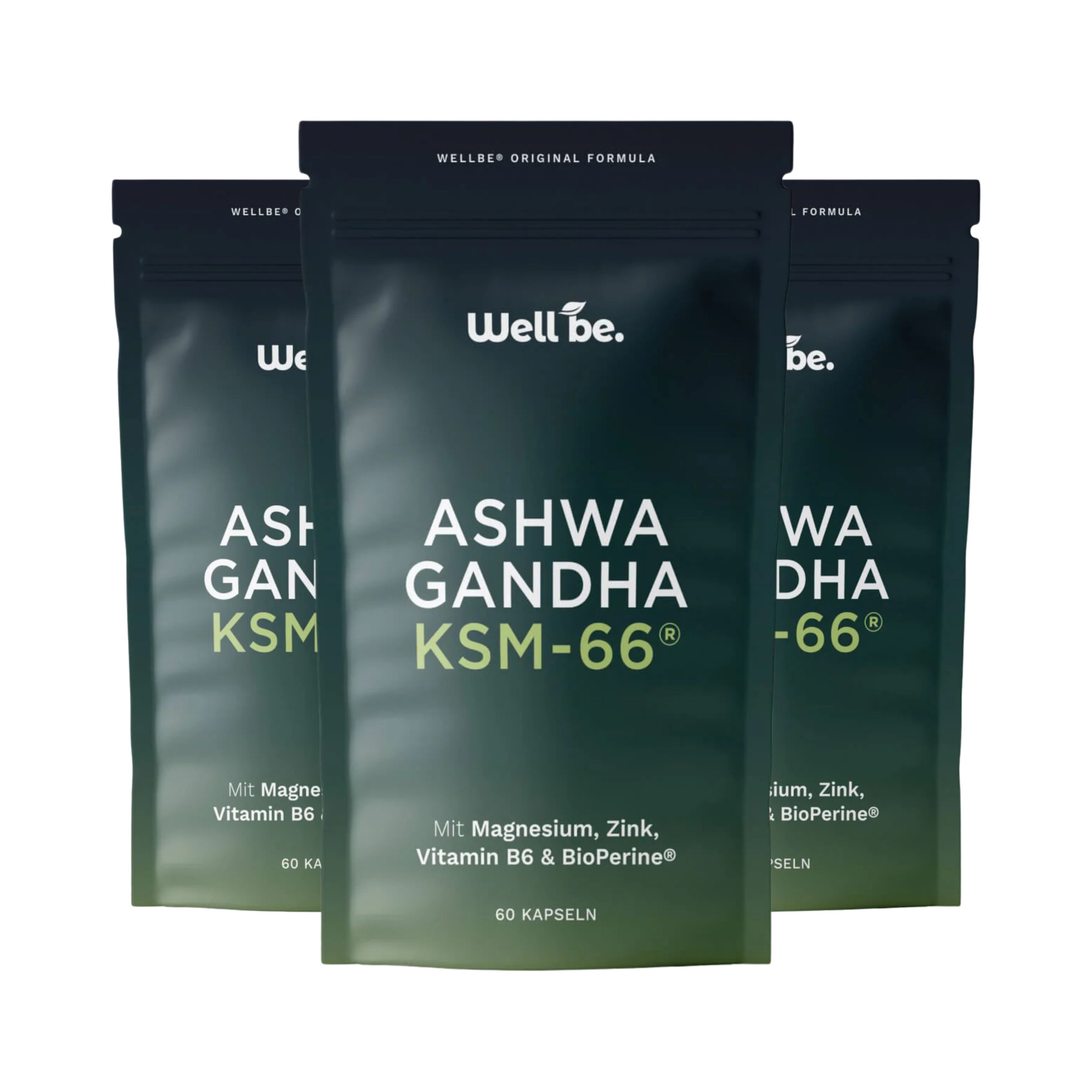 wellbe Ashwagandha KSM-66® – Mit Magnesium, Zink & Vitamin B6