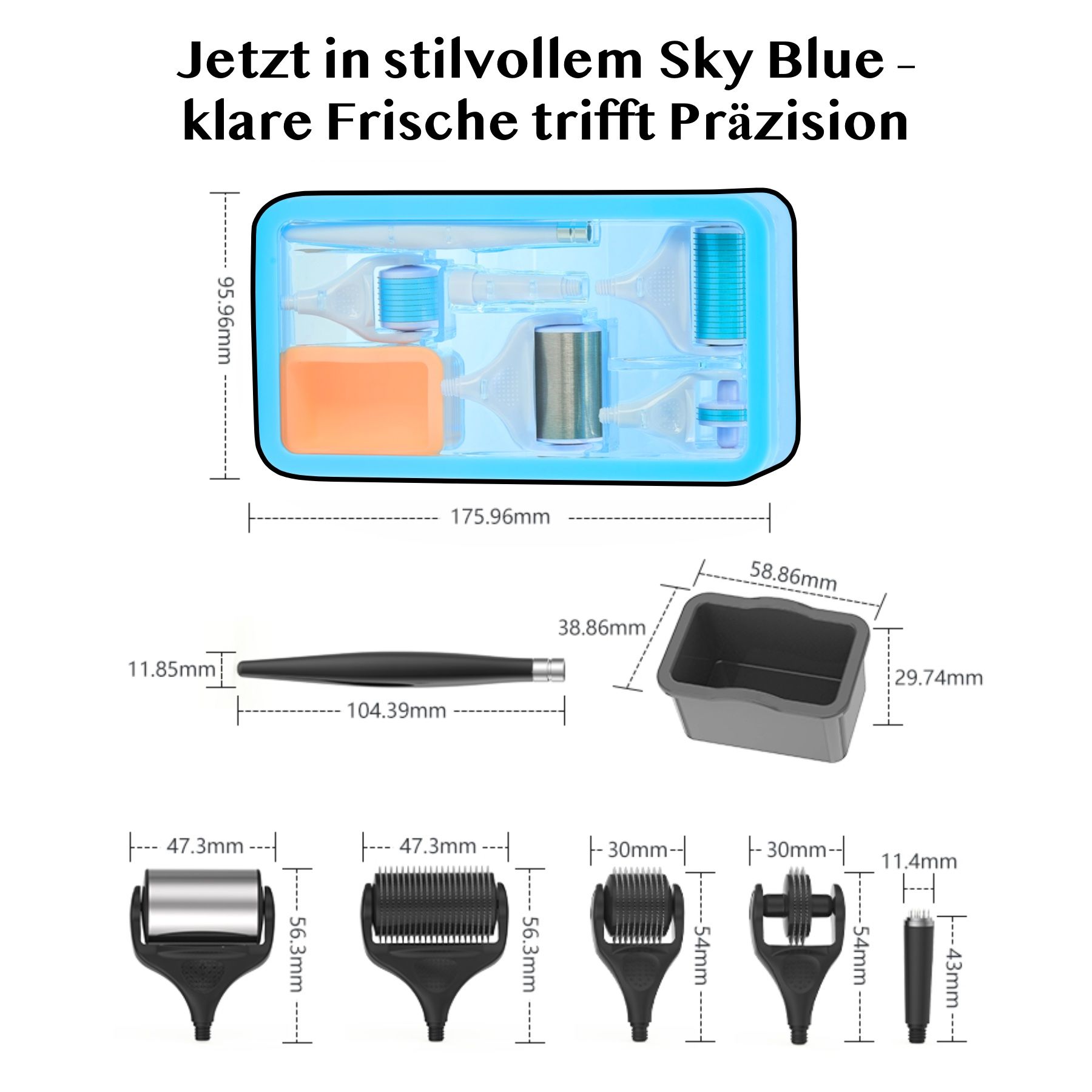 P-beauty Derma Roller Microneedling für Haarwachstum 5 in 1 0,5mm