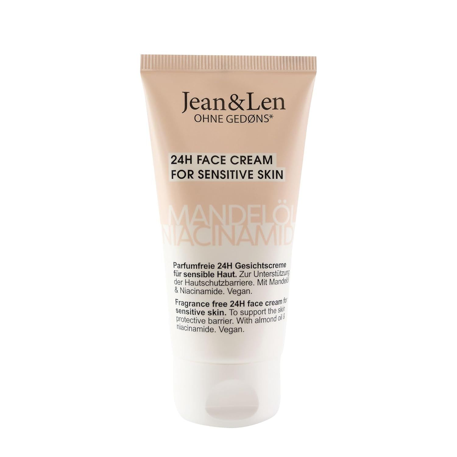 Jean & Len Parfumfreie Gesichtscreme Mandelöl & Niacinamide