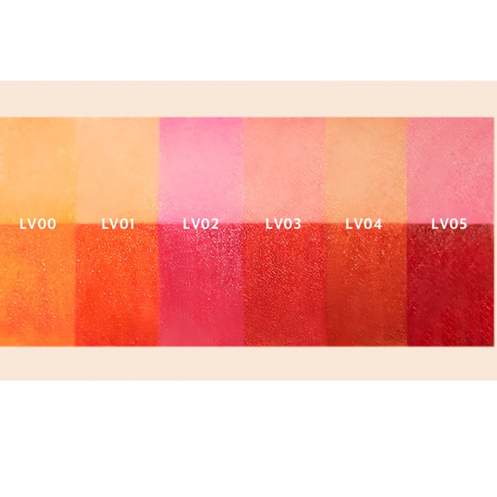 Farbpalette von Lip Tints. Verschiedene Rottöne.
