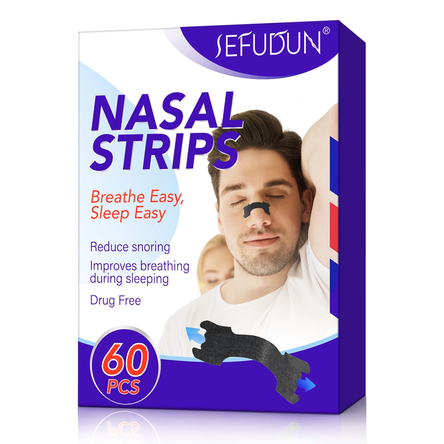 P-beauty Nasenpflaster Strips Nasenspreizer bei Schnarchen Hautfreundlich Schwarz