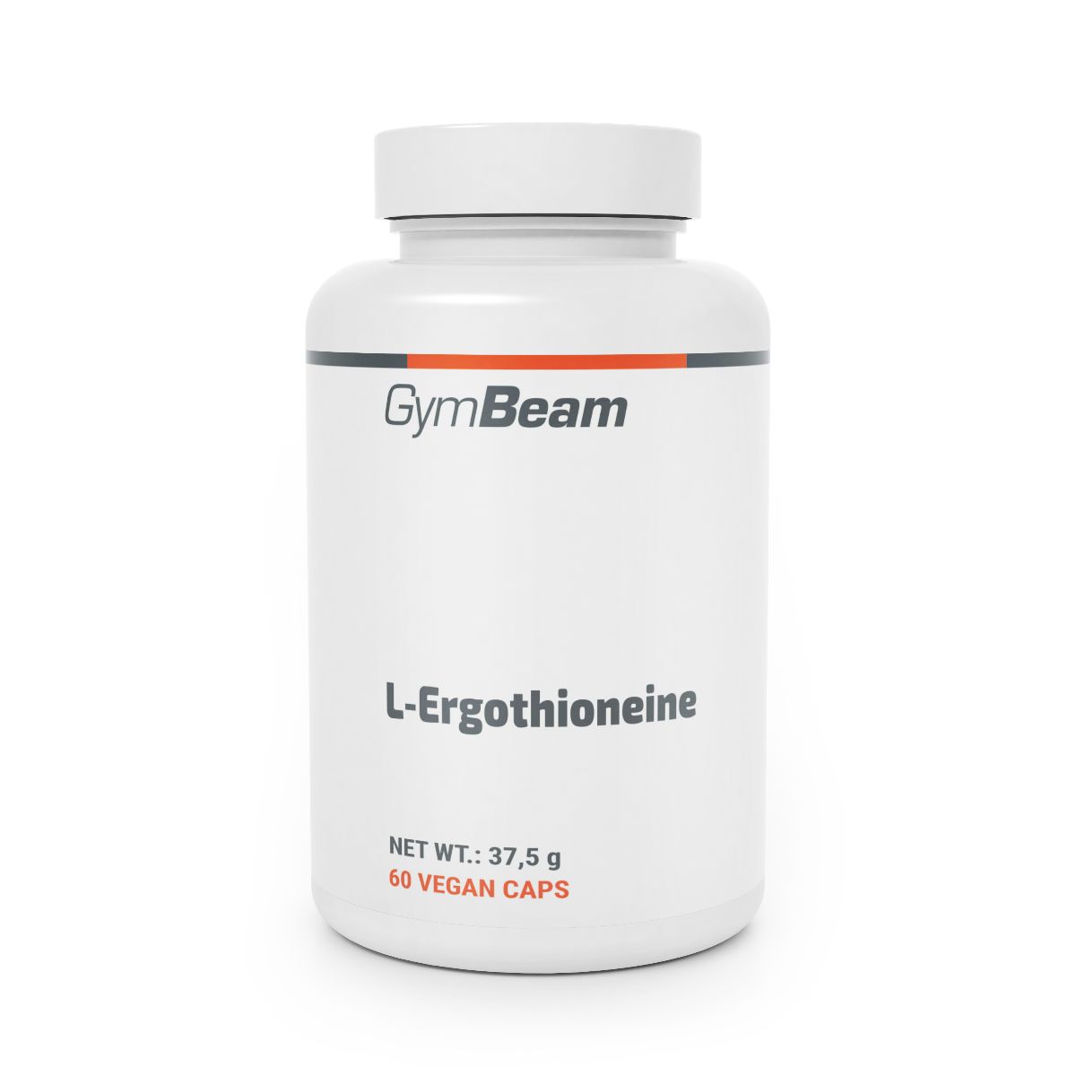 Weiße Dose mit GymBeam L-Ergothioneine, 60 vegane Kapseln, 37,5 g.