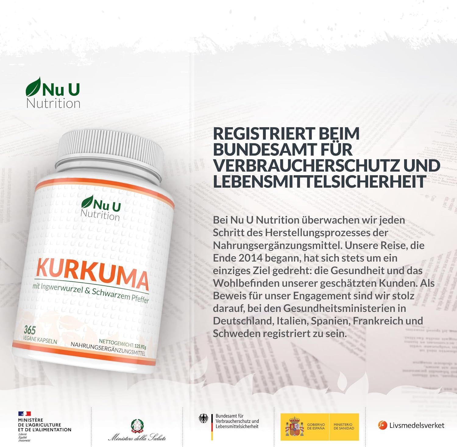 Nu U Nutrition Kurkuma Kapseln Curcuma