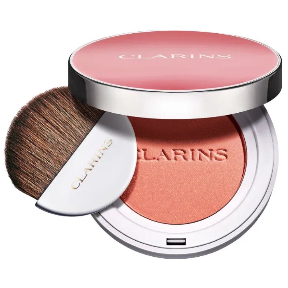 CLARINS JOLI BLUSH 05, ein rosafarbener Rouge mit Pinsel.