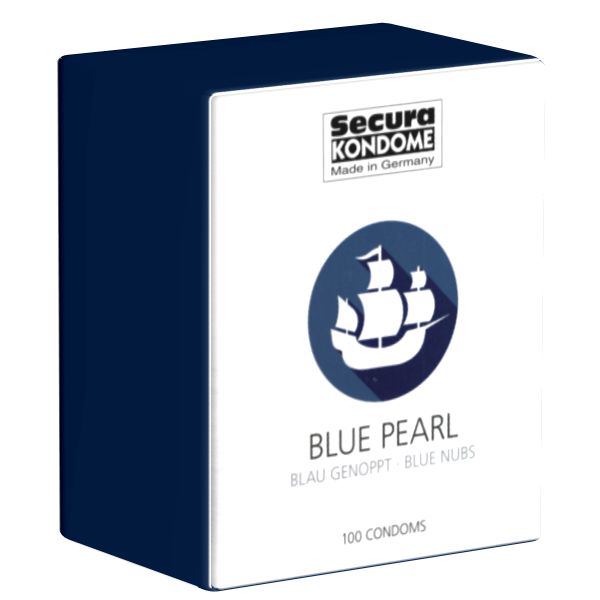 Secura *Blue Pearl* blaue, genoppte Kondome