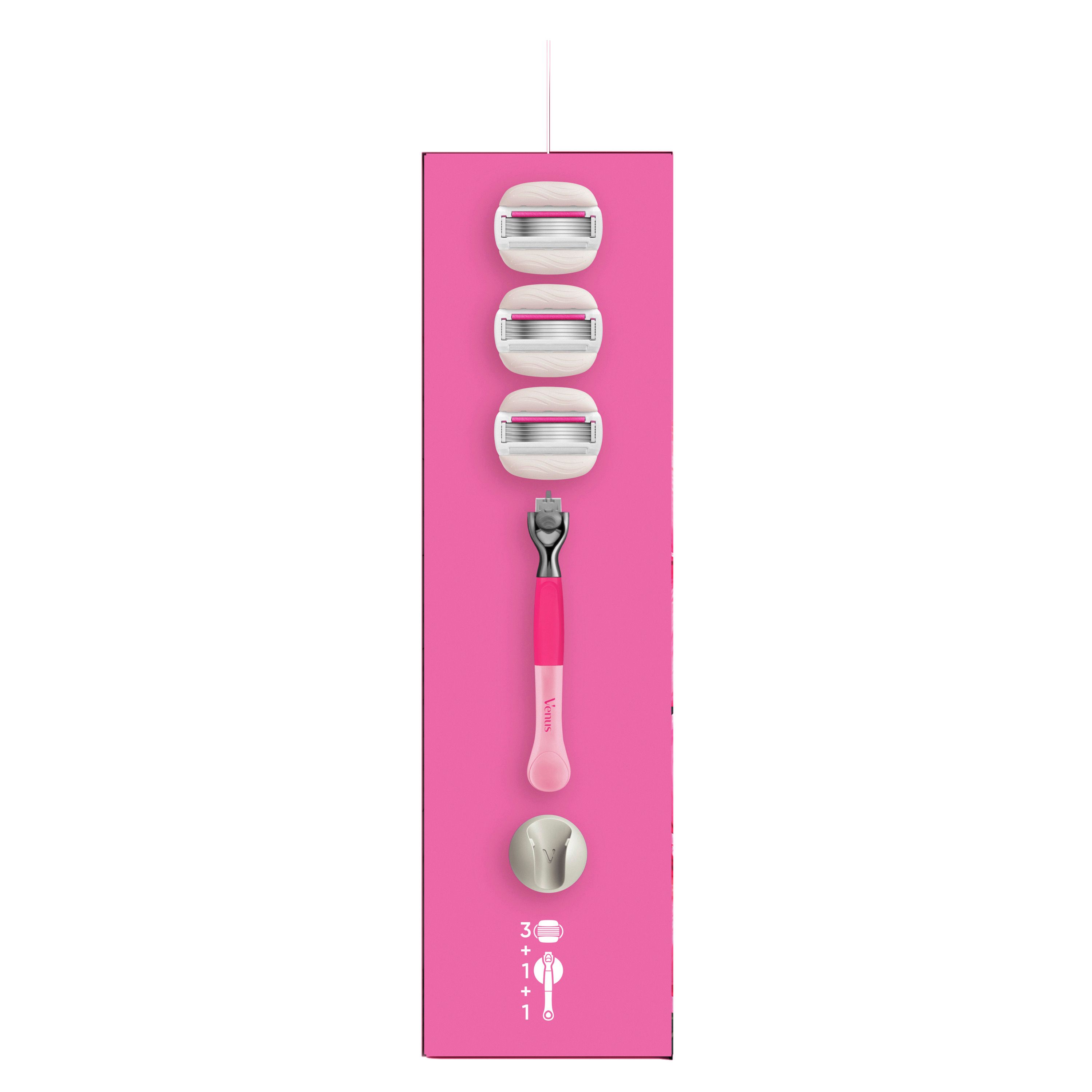 Gillette Venus - Nassrasierer "Comfortglide Tropical" + 3 Rasierklingen & Duschhalterung