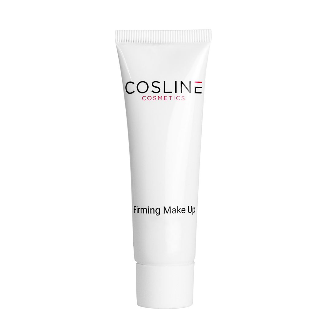 Weiße Tube Cosline Firming Make Up. Produktname und Logo deutlich sichtbar. Hintergrund weiß.