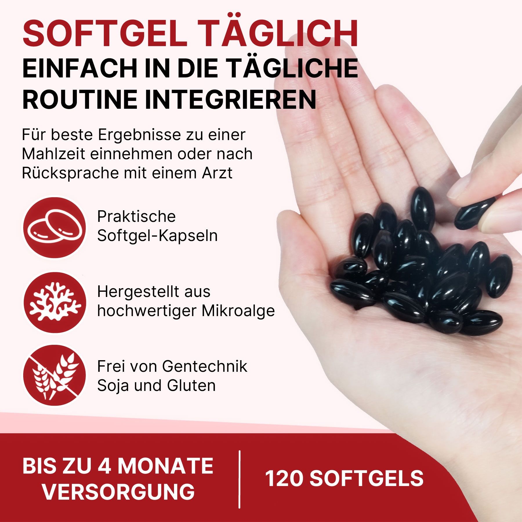 Aliver Astaxanthin Hochdosiert Antioxidans für Immunsystem mit Algenextrakt