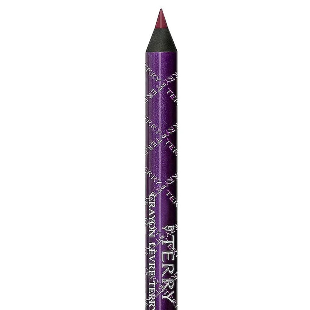 Lippenstift-Stift mit Schriftzug. Dunkelroter Stift mit silberner Spitze. Lila Stift mit Text.