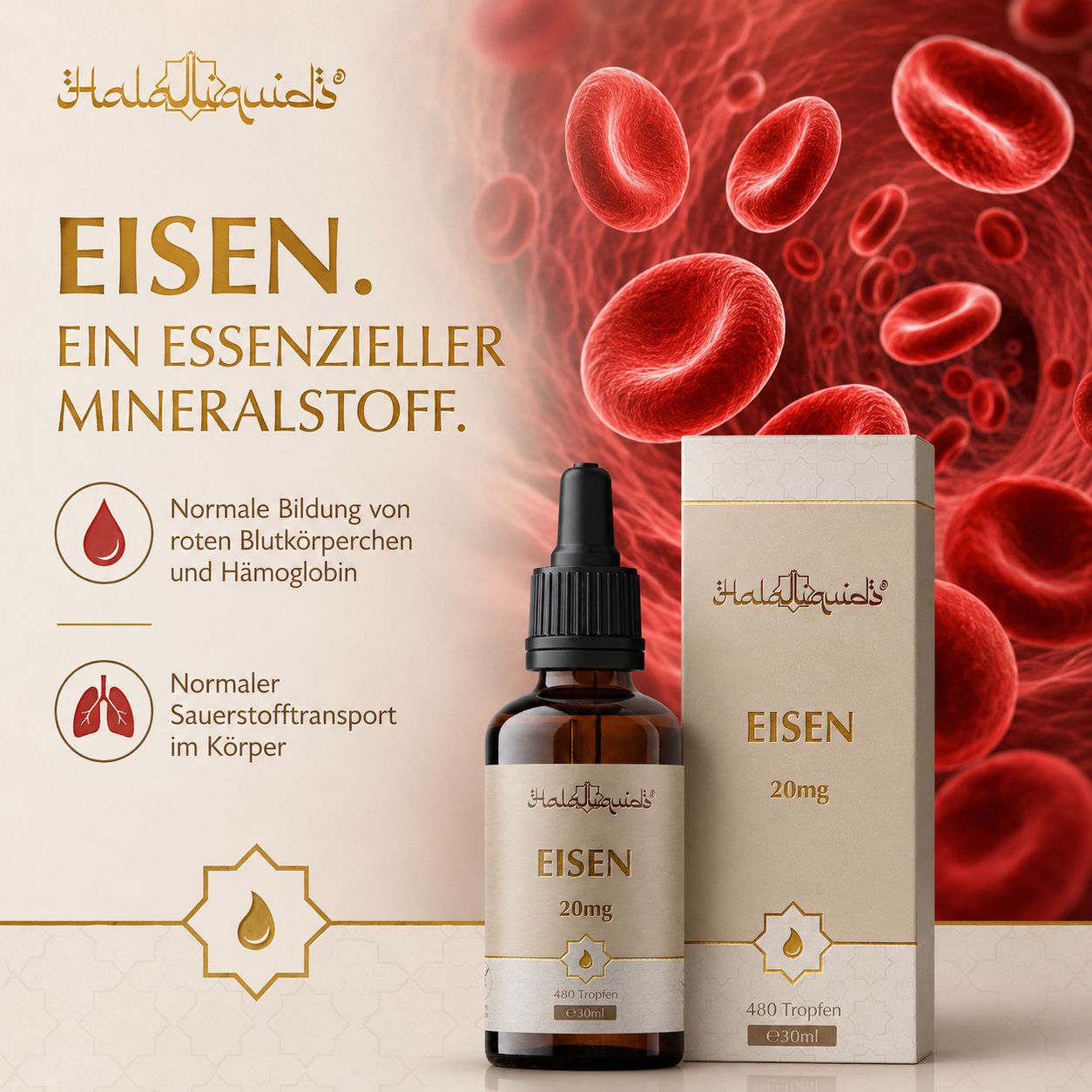 Halal Food - Eisen Tropfen - vegan & hochdosiert