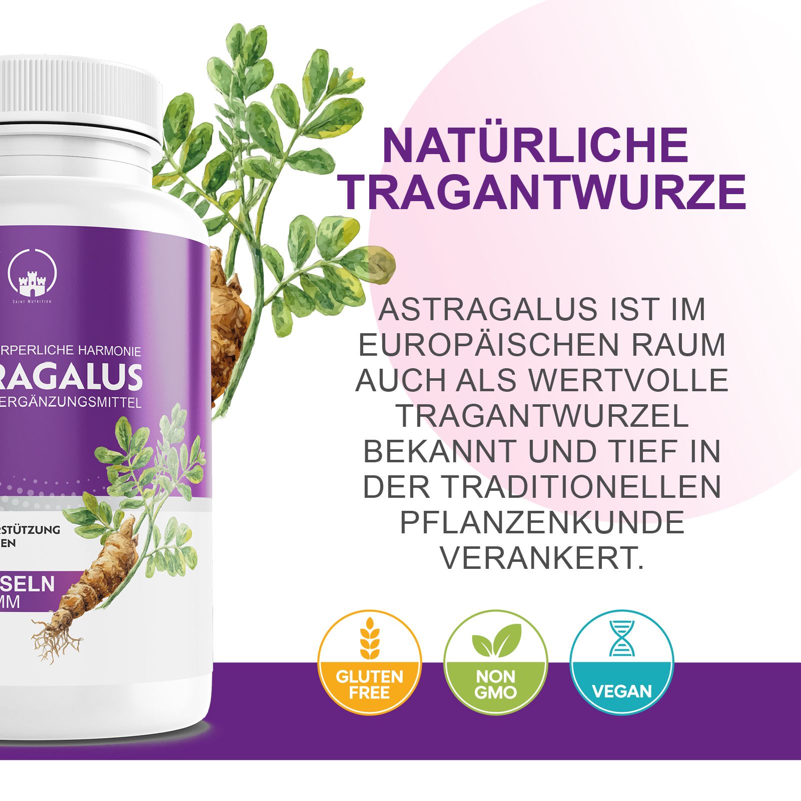 Saint Nutrition Astragalus Kapseln