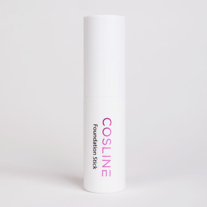 Weißer Foundation Stick mit lila Schriftzug: Cosline Foundation Stick.
