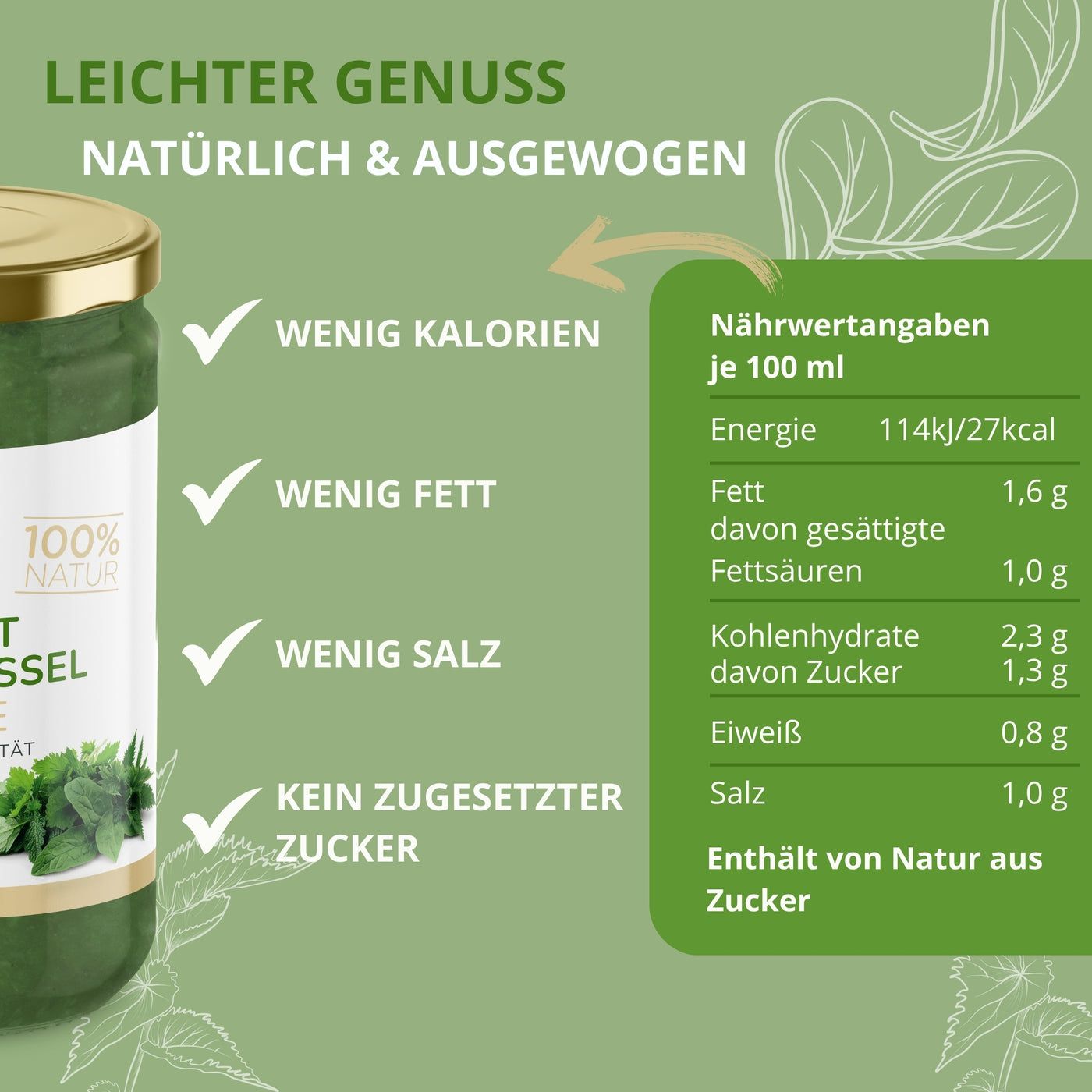 Smart Fasting® Spinat Brennnessel - natürlich fein, vegan, glutenfrei, salz- und kalorienarm