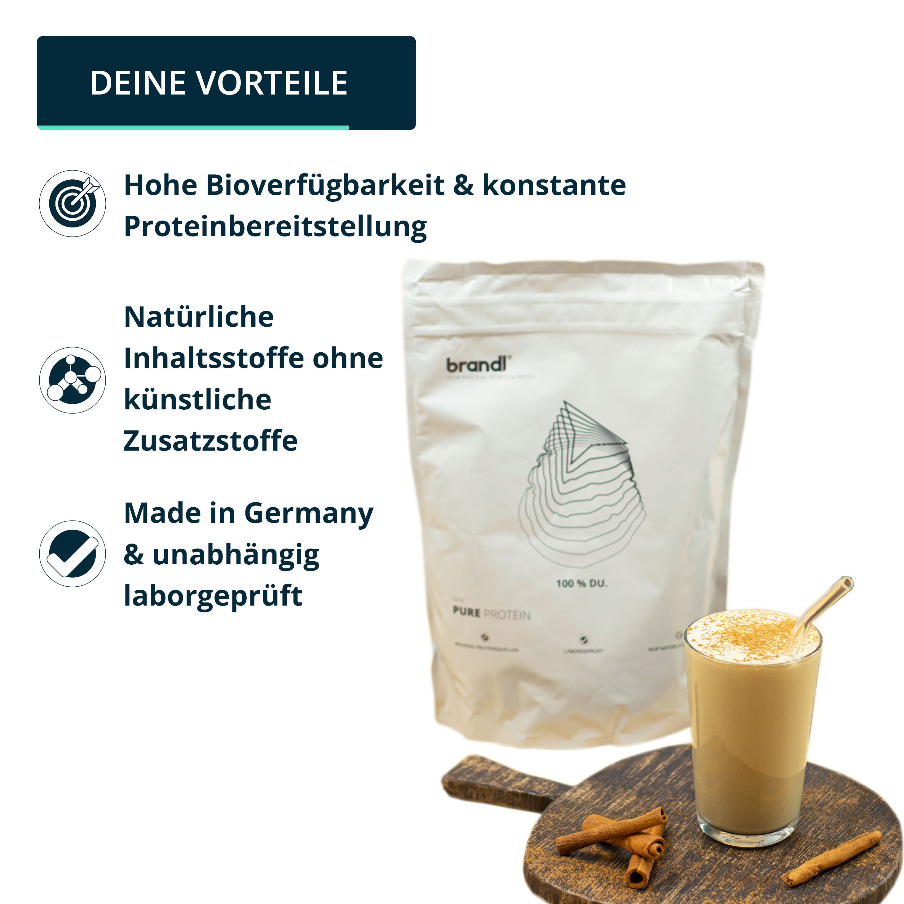 Brandl® Proteinpulver Aus Whey Und 4 Pflanzlichen Eiweiß-Quellen 1000 G ...