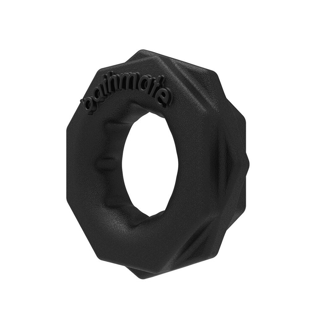 Schwarzer Ring mit achteckiger Form und dem Schriftzug "bathmate".