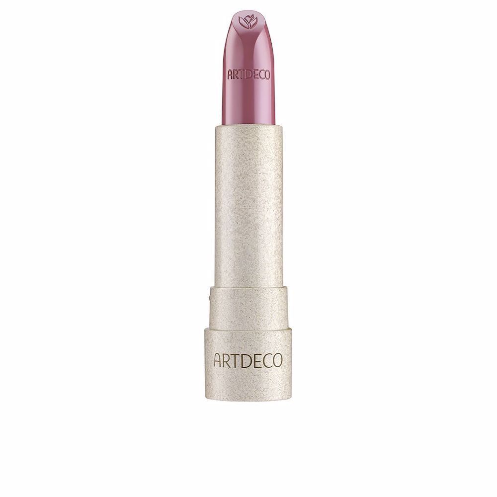 Lippenstift mit rosafarbener Spitze und beigem Gehäuse. Der Schriftzug ARTDECO ist auf dem Gehäuse sichtbar.