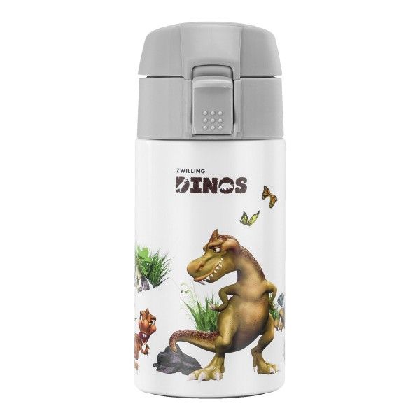 Zwilling Bottle Trinkflasche Dinos Edelstahl Weiß-Grau