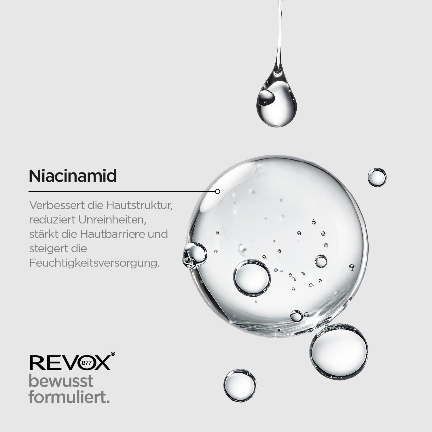 Vergleichsvorher-Nachher-Bild einer Haut mit Akne und verbesserter Hautstruktur.