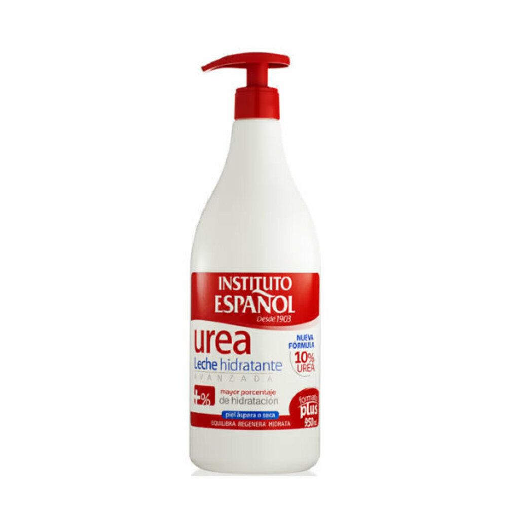 Weiße Pumpflasche mit Instituto Español Urea Körperlotion, 10% Urea.
