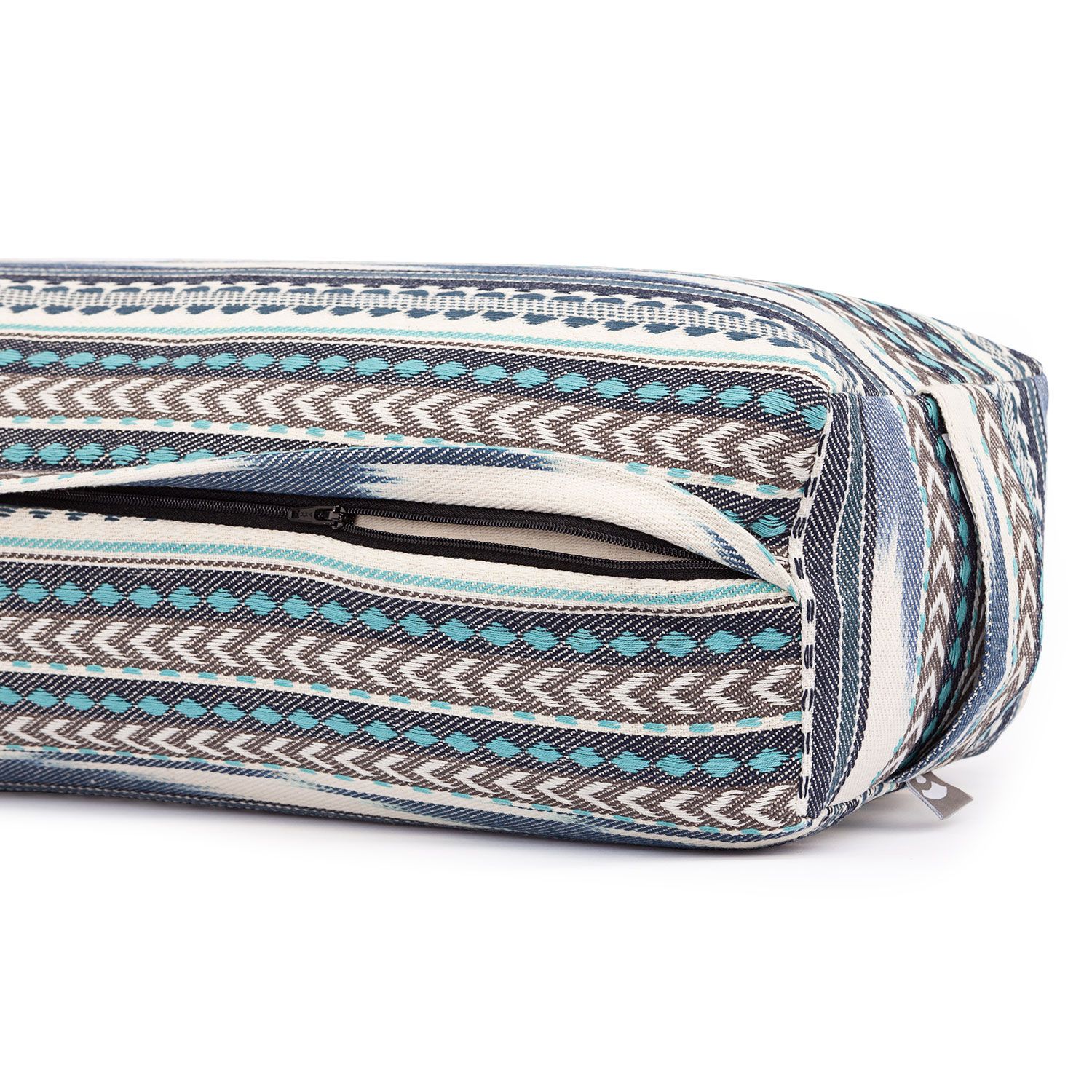 bodhi ETHNO Collection: Salamba (rechteckig) Yoga-Bolster, schwarz-weiß-blau