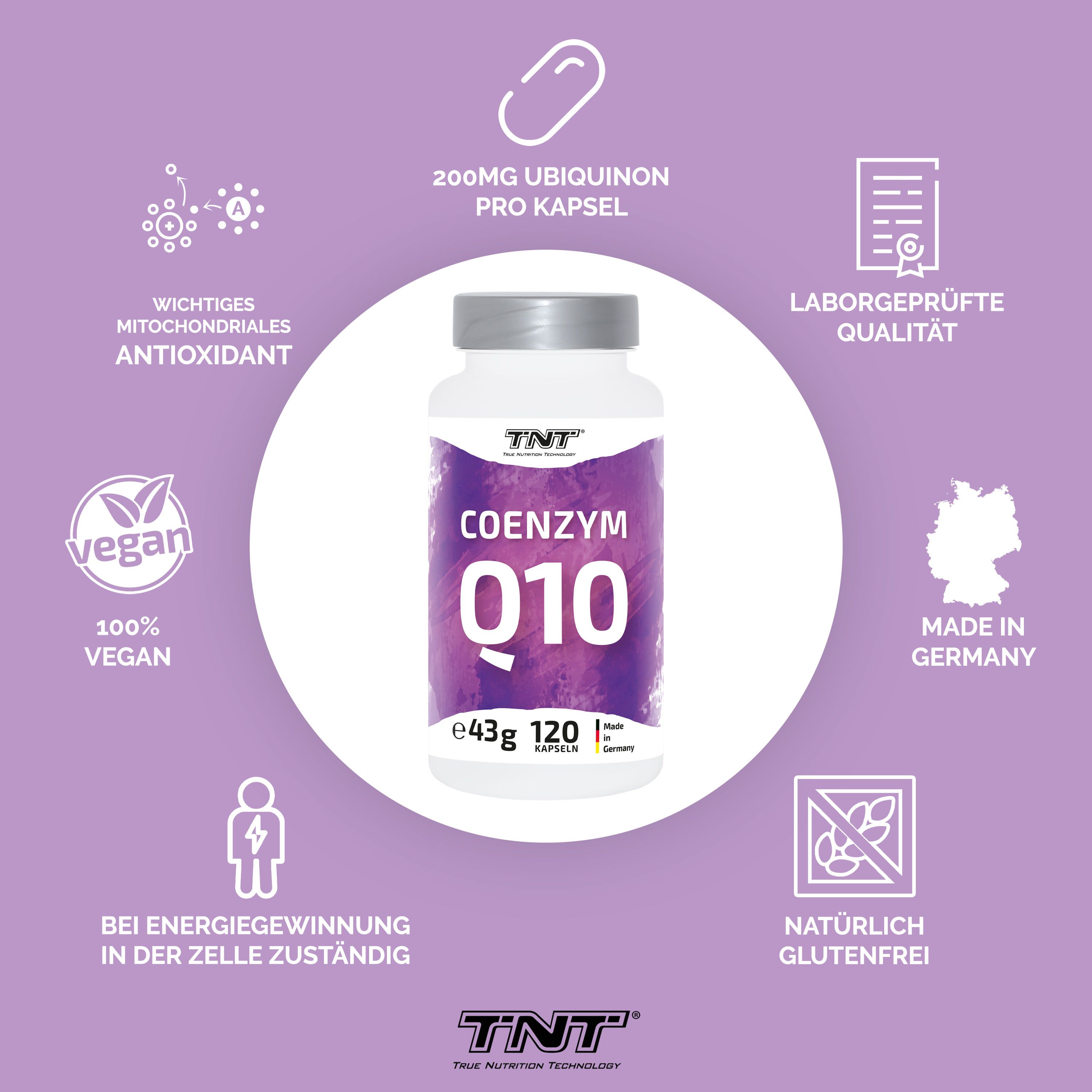 TNT Coenzym Q10 - mit 200mg Ubiquinon pro Kapsel
