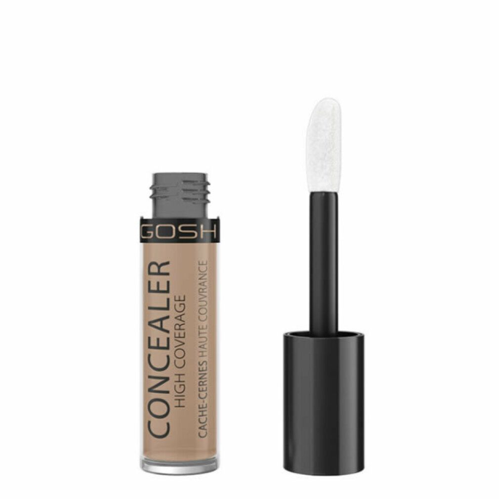 Gosh Concealer High Coverage 006 Honey. Flasche mit Applikator. Text: CONCEALER, HIGH COVERAGE, CACHE-CERNES HAUTE COUVRANCE.