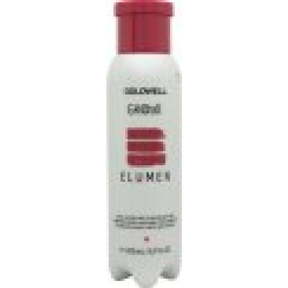 Goldwell Elumen gk@all Haarfarbe. Weiße Flasche mit rotem Deckel. Text: Elumen, Long-lasting hair color, 200 ml/6.7 FL.OZ.