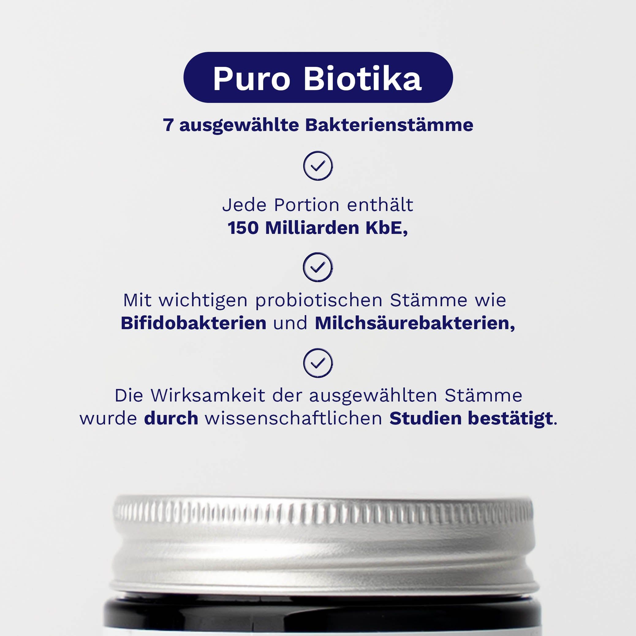 Textinformationen über die Eignung von "Puro Biotika" nach Antibiotikatherapie, bei hektischem Alltag und Reisen.