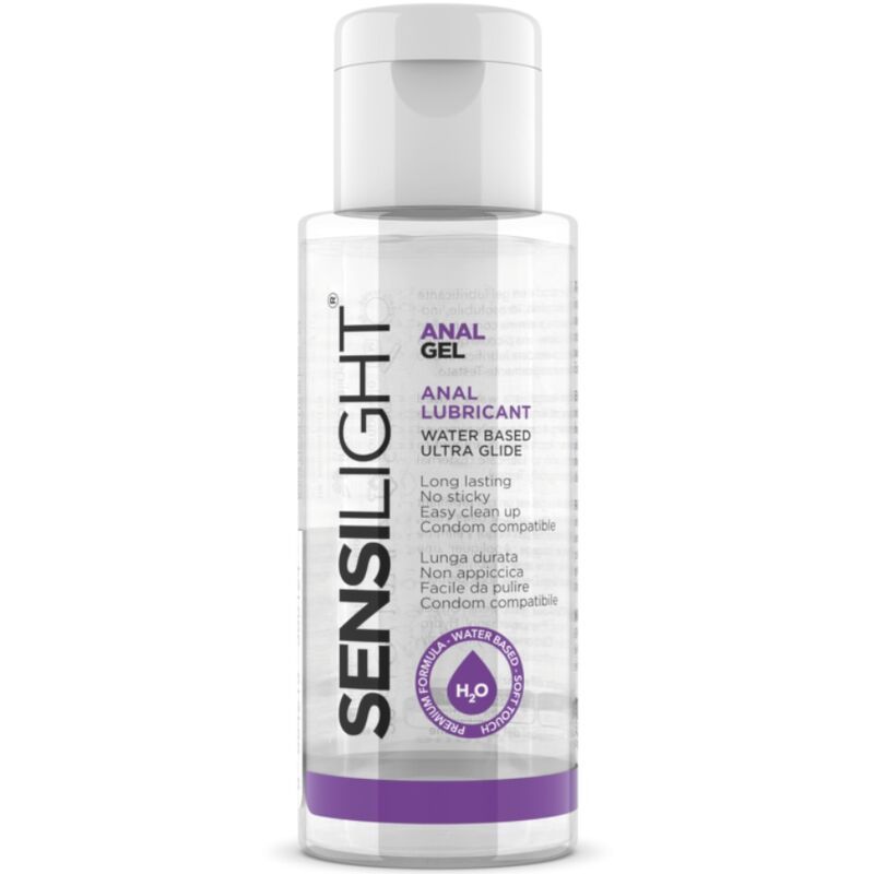 Sensilight Anal Gel Flasche mit Wasserbasis, ultra gleitfähig, lange haltbar, nicht klebrig, leicht zu reinigen, kondomkompatibel.