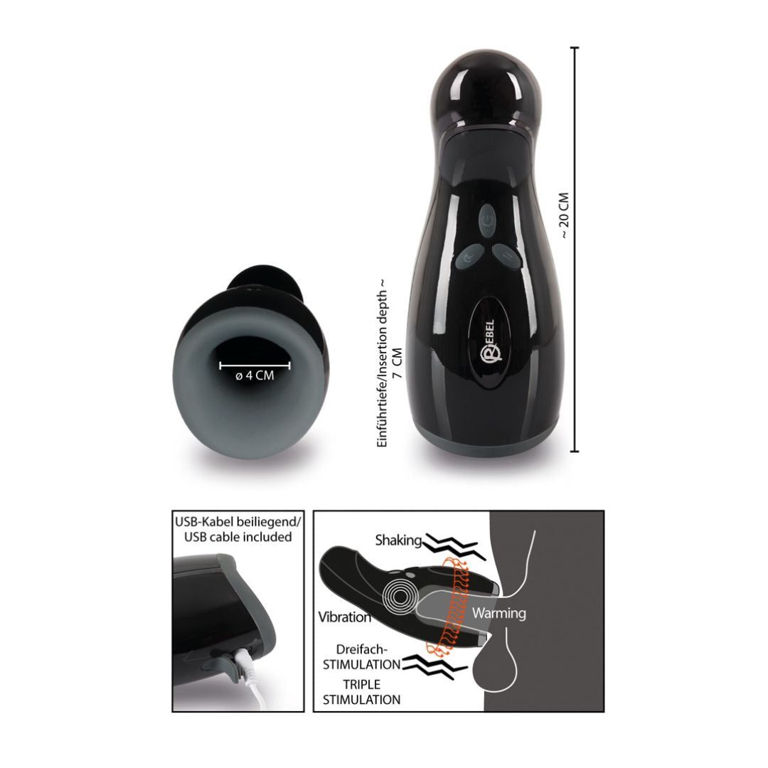 Masturbator mit Vibration und Heizfunktion | Rebel