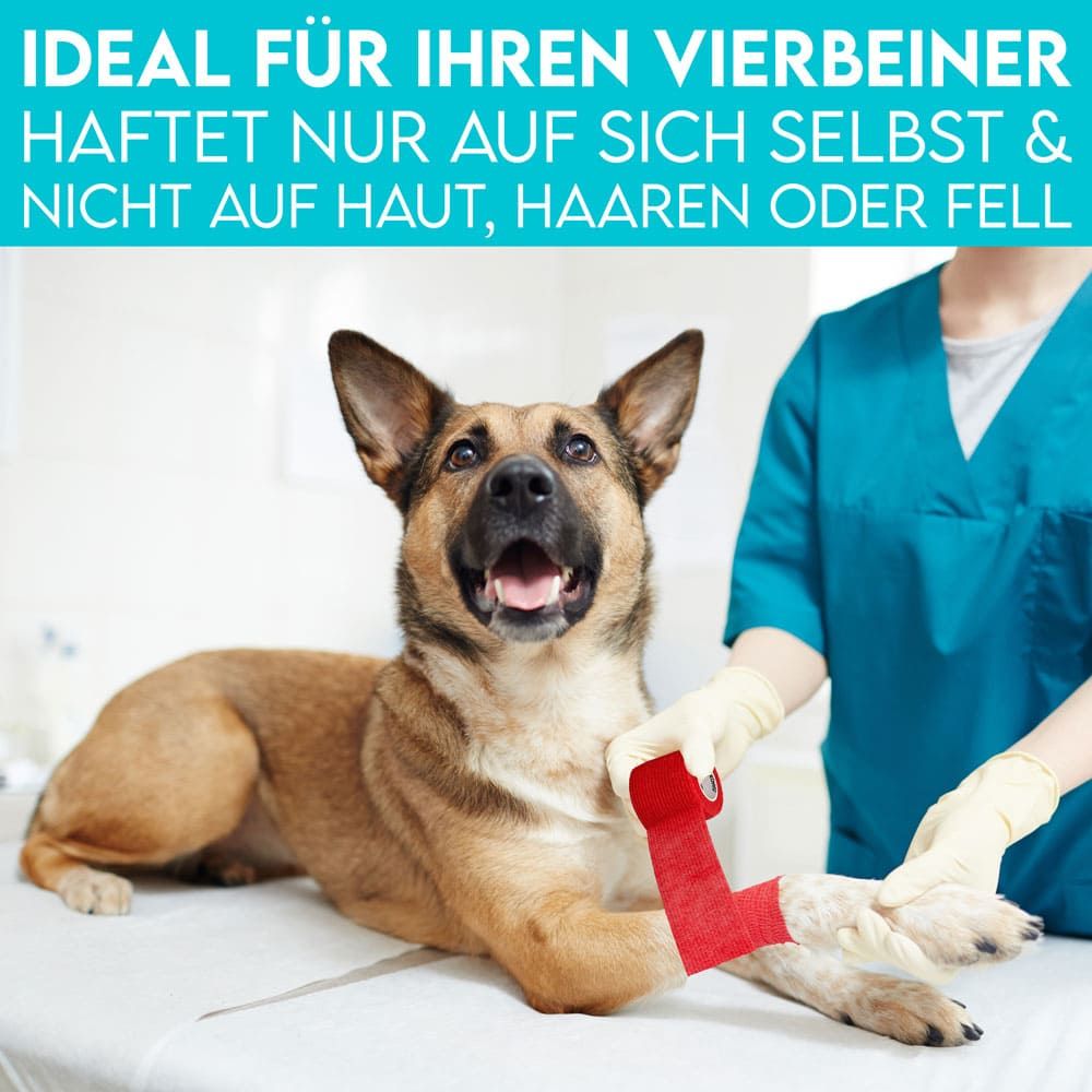 HUND IST KÖNIG® Verband selbstklebend, Fixierbinde 12x4,7m Selbstklebende Bandage für Mensch & Tier