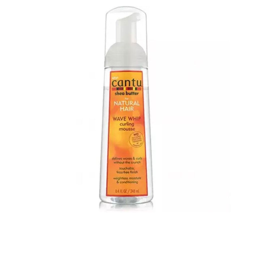 Cantu Shea Butter Wave Whip Curling Mousse Flasche mit Pumpspender.
