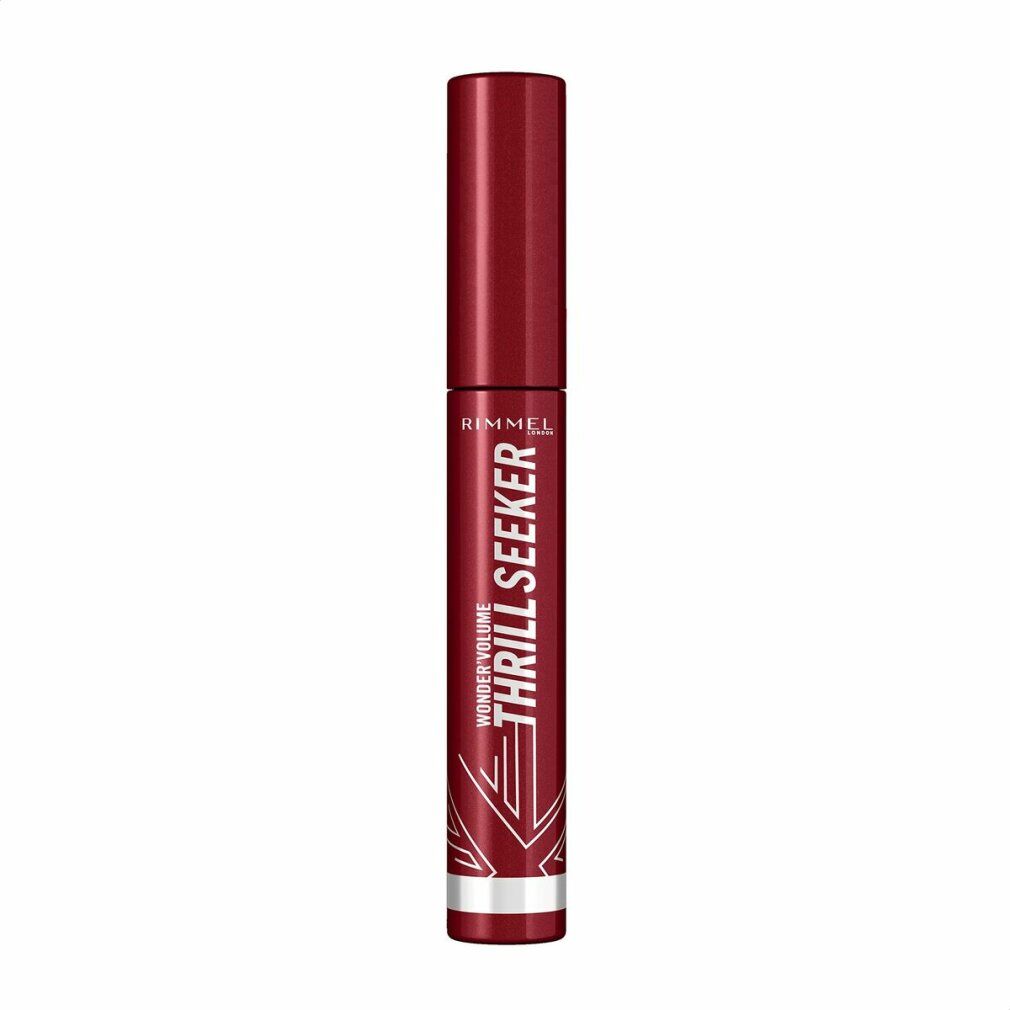 Rimmel London Mascara. Rote Hülse. Aufschrift: Wonder Volume Thrill Seeker Extreme Black. Ohne Verpackung.