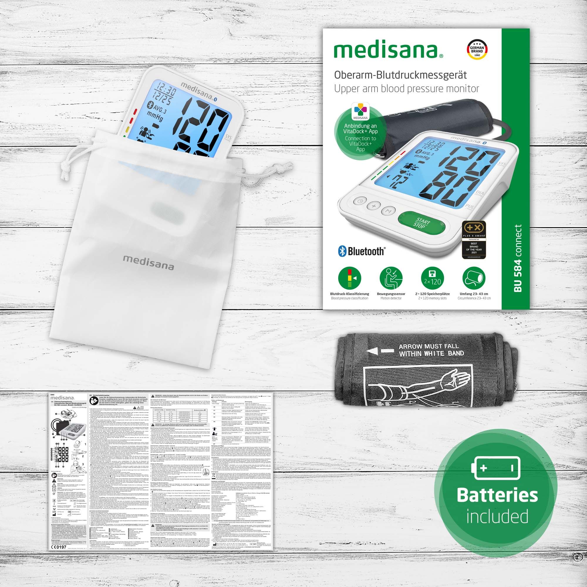 medisana BU 584 connect Oberarm-Blutdruckmessgerät