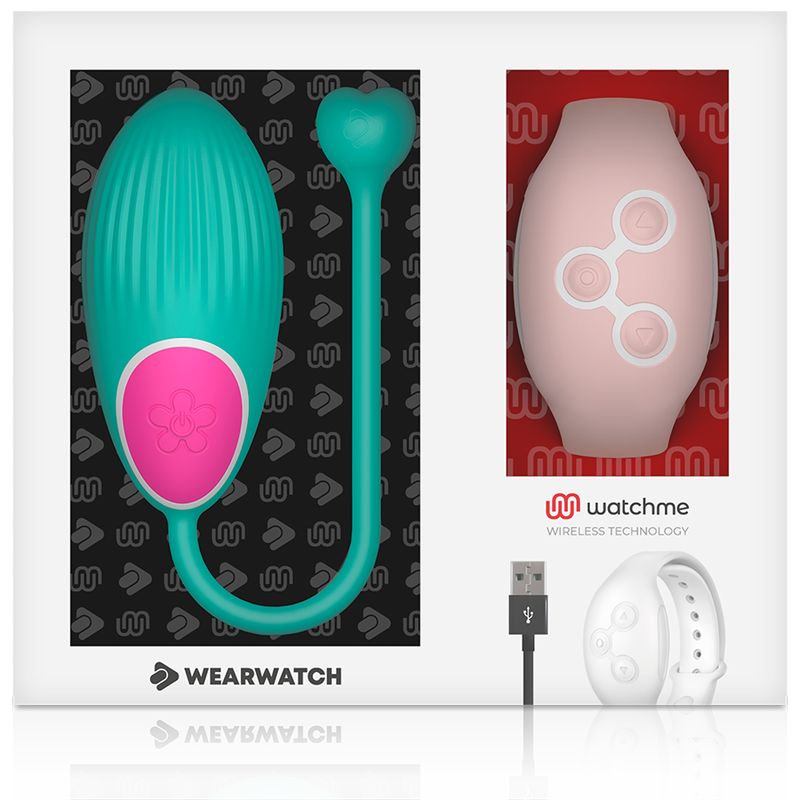 Wearwatch Vibro-Ei Set in Verpackung mit Ladekabel.