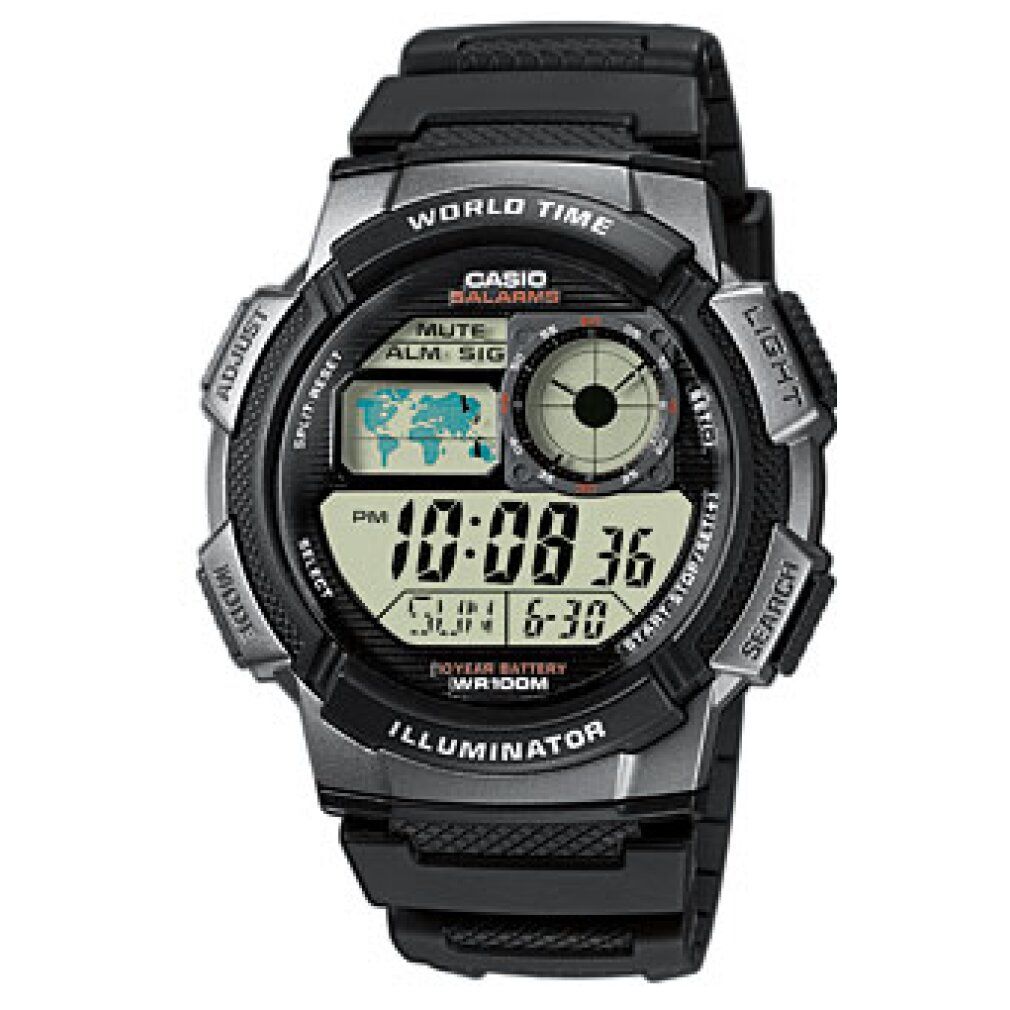 casio Mod. world time illuminator - 5 Alarms, 10 Year battery