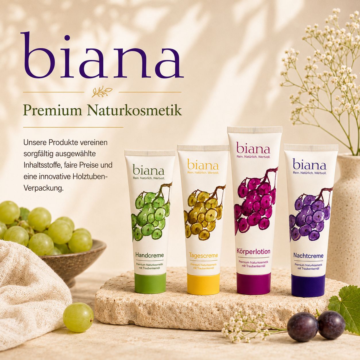 biana Nachtcreme – Premium Naturkosmetik mit Traubenkernöl OPC