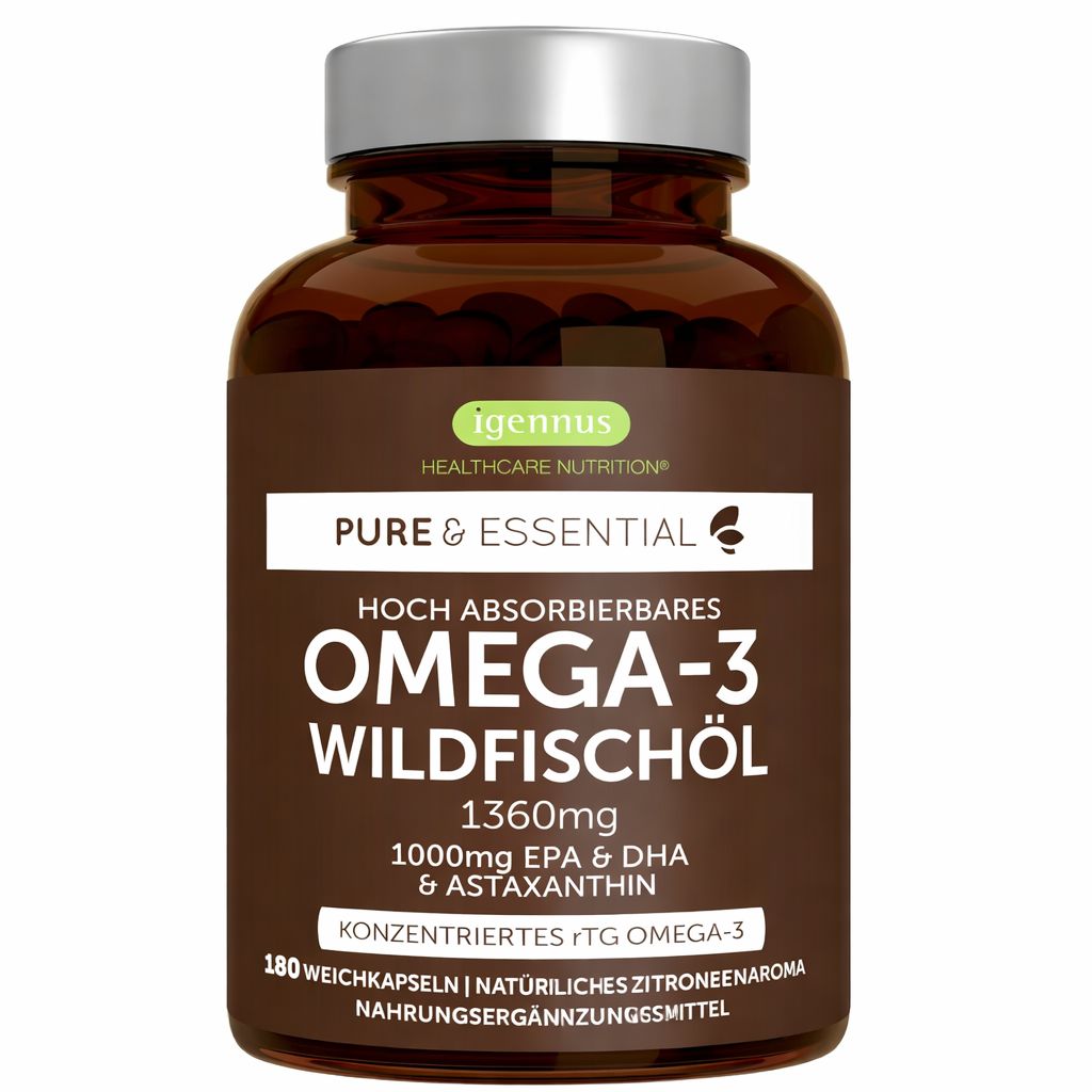 Igennus Ultra pures Omega 3 Fischöl Konzentrat mit Astaxanthin V2602-1545