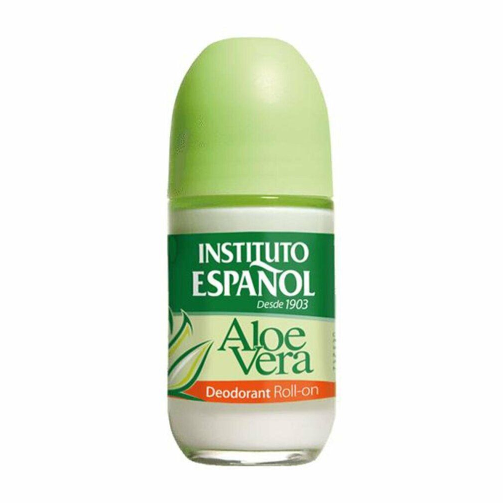 Instituto Español Aloe Vera Deodorant Roll-on. Grüner Verschluss, transparente Flasche.