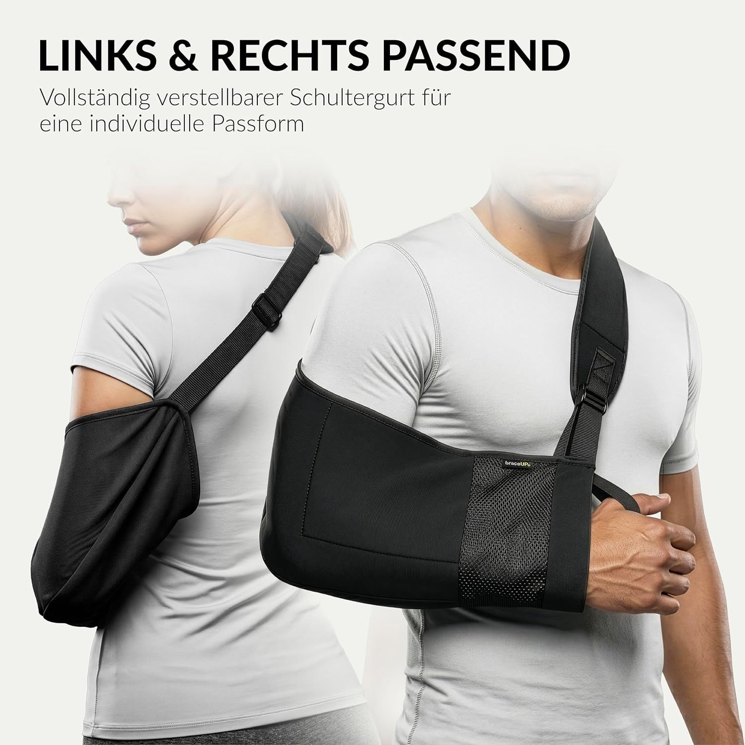 Schultergurt für Arm-Immobilisierung, verstellbar für links und rechts.