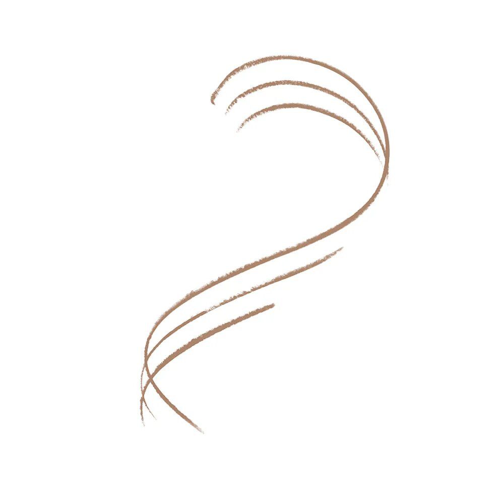 Braune Striche, die die Form von Augenbrauen nachahmen. Auf weißem Hintergrund.