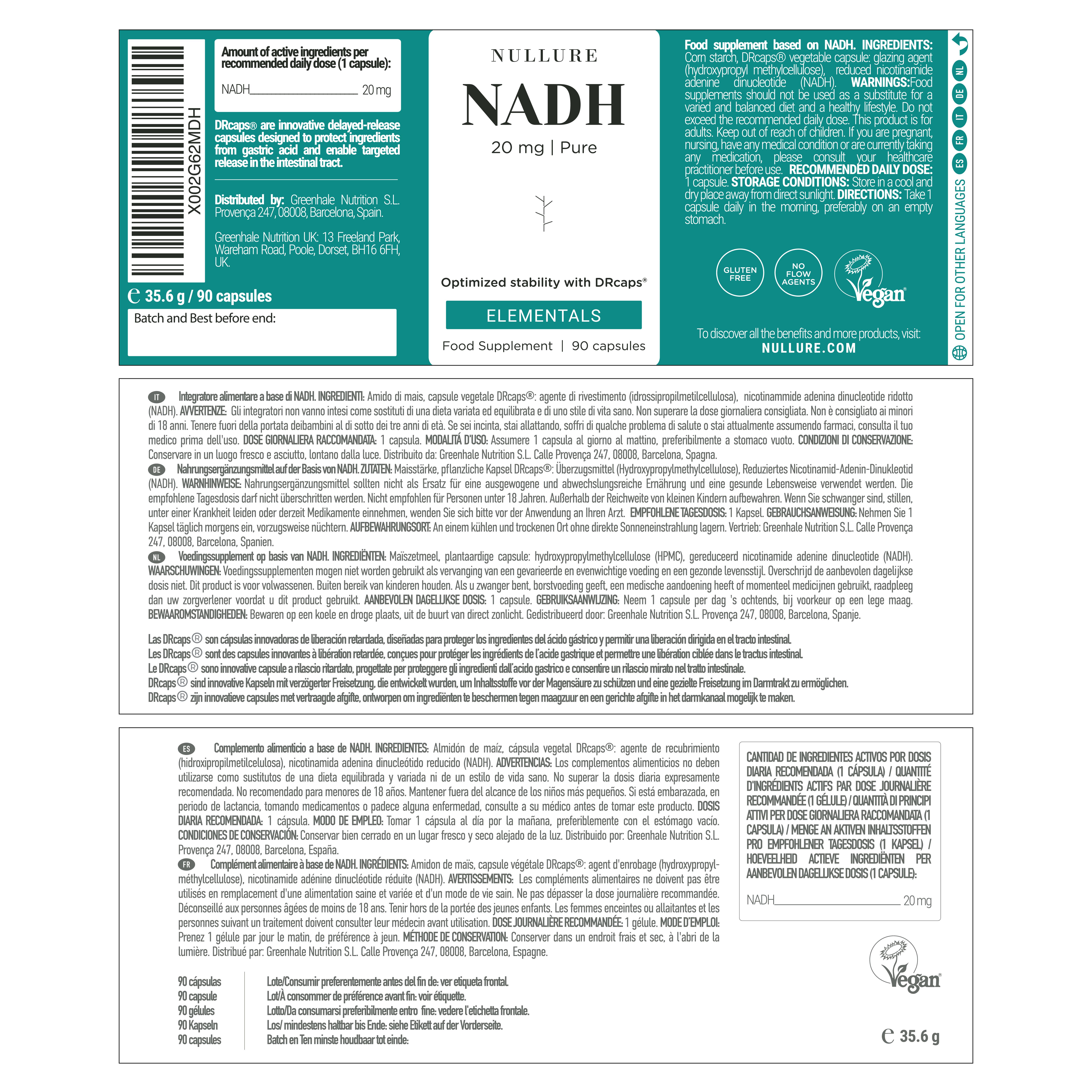 Nullure NADH 20 mg
