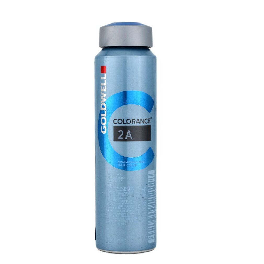 Zylindrische Flasche Colorance 2A, hellblaue Farbe. Goldwell-Logo und Produktbezeichnung deutlich sichtbar.